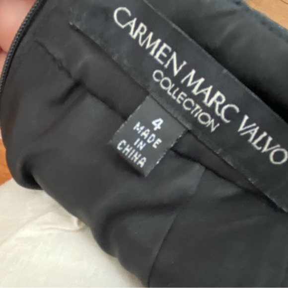 Carmen Marc Valvo Collection shimmer little black dress beaded neckline size 4 - Picture 9 of 10